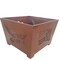 Esschert Design 24" Brown Rustic Finish American Flag and Eagle Square Outdoor Fire Basket